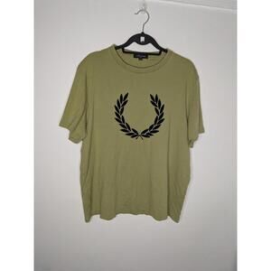 Fred Perry Shirt Mens 3XL Green Laurel Wreath Logo Graphic T-Shirt Crew Neck
